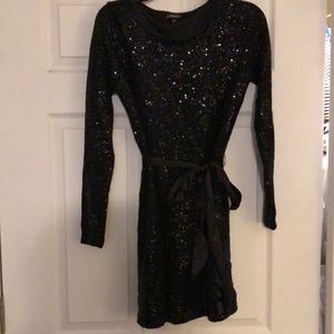 Express Black Sequin Dress